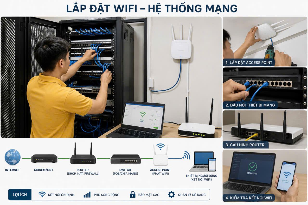 LẮP ĐẶT WIFI - HỆ THỐNG MẠNG