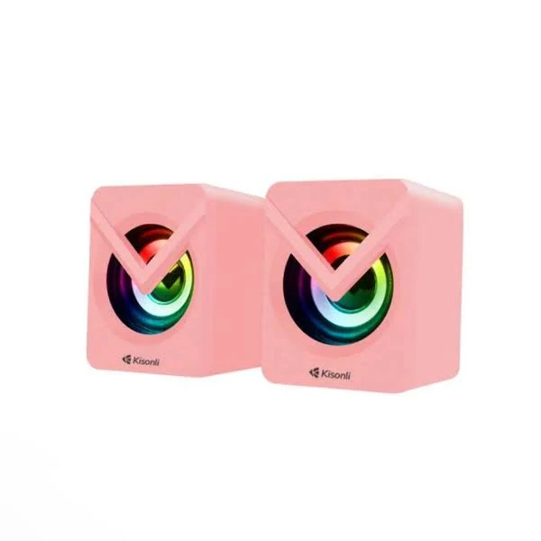 LOA VI TÍNH KISONLI L-1030 (2C/1 BỘ) HỒNG , ĐEN