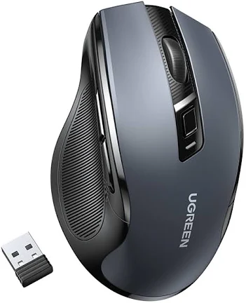 Chuột không dây UGREEN, 6 nút im lặng, Cài đặt DPI 5 cấp độ 4000DPI, 2.4G Chuột siêu yên tĩnh, Laptop PC / Mac / Linux