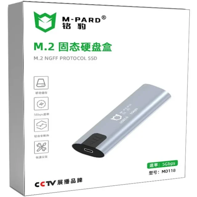 Hộp Đựng Ổ Cứng M.2 SSD Sata/NGFF Type-C M-PARD MD118